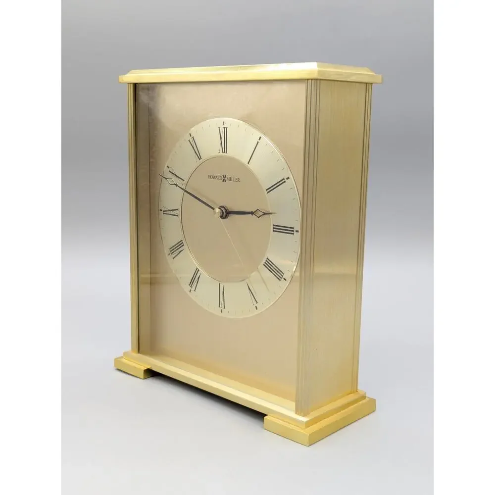 Howard Miller Exton 645-569 Brass Carriage Desk Shelf Mantel Clock Works Great